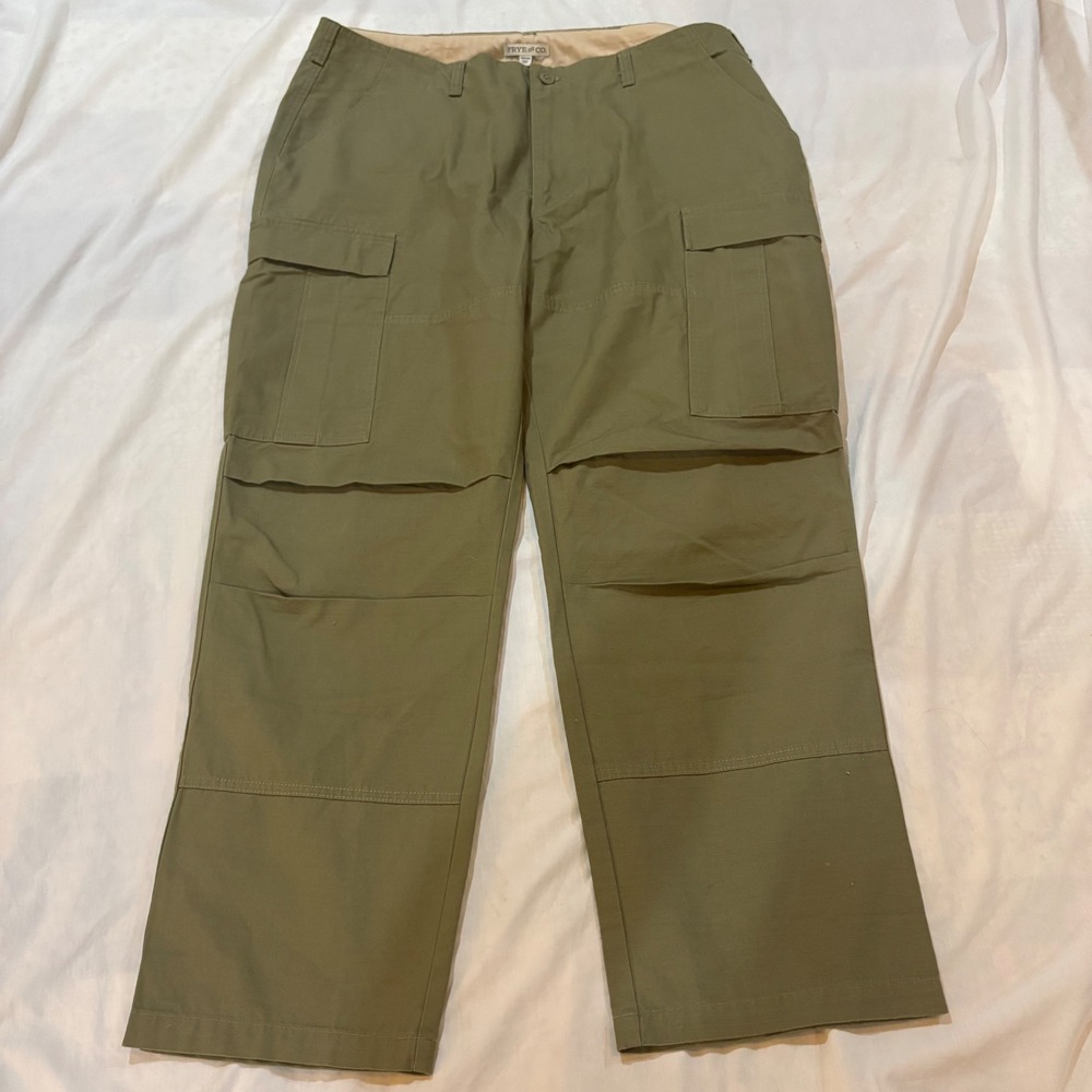FRYE AND CO Olive Green Cargo Pants‎ Mens 38x30 Cotton Blend Workwear Utility